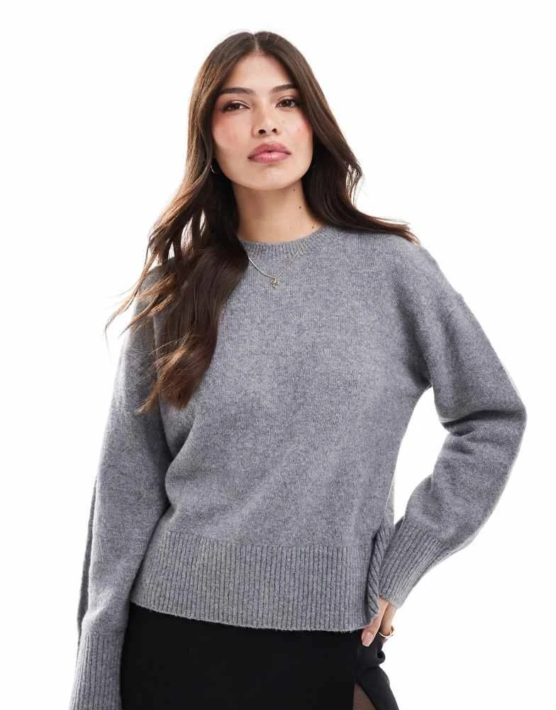 & Other Stories & Other Stories crew neck jumper in grey melange 1
