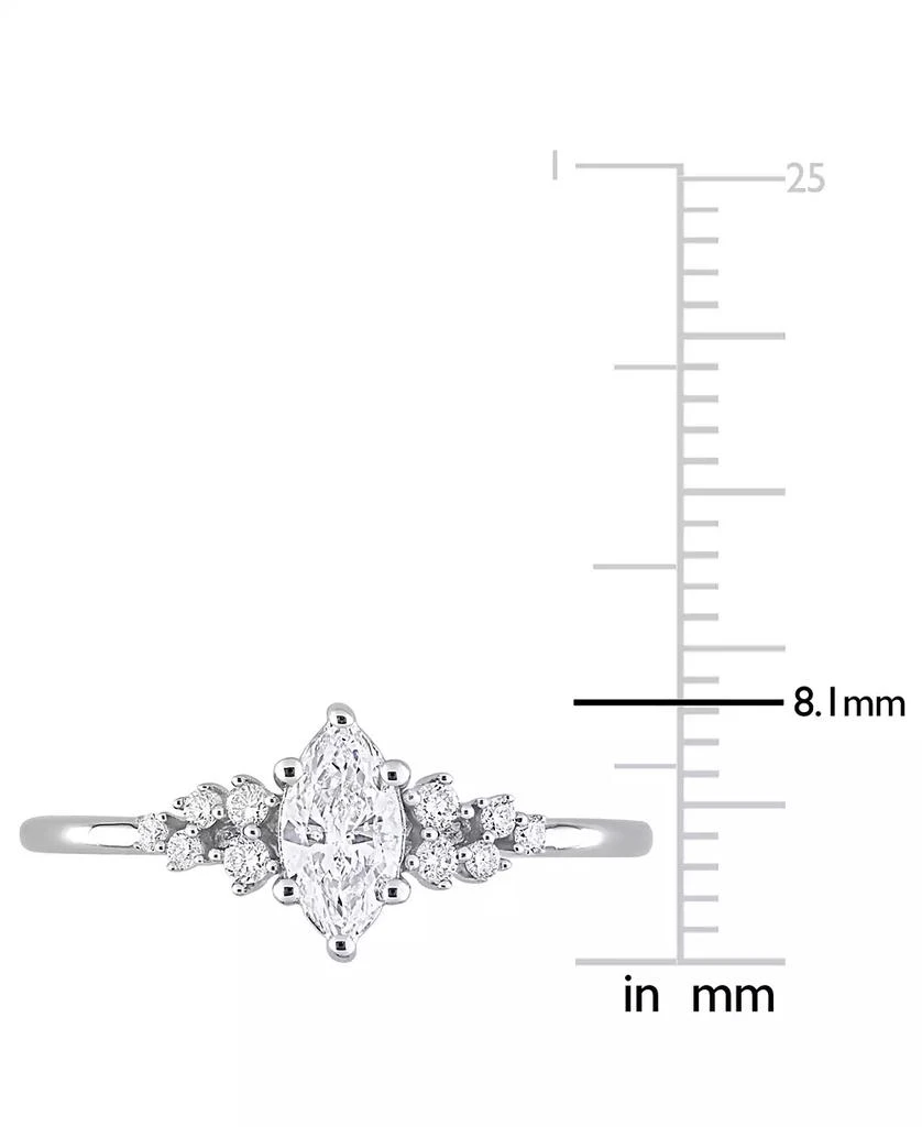 Macy
s Diamond Marquise-Cut Engagement Ring (1/2 ct. t.w.) in 14k White Gold 6