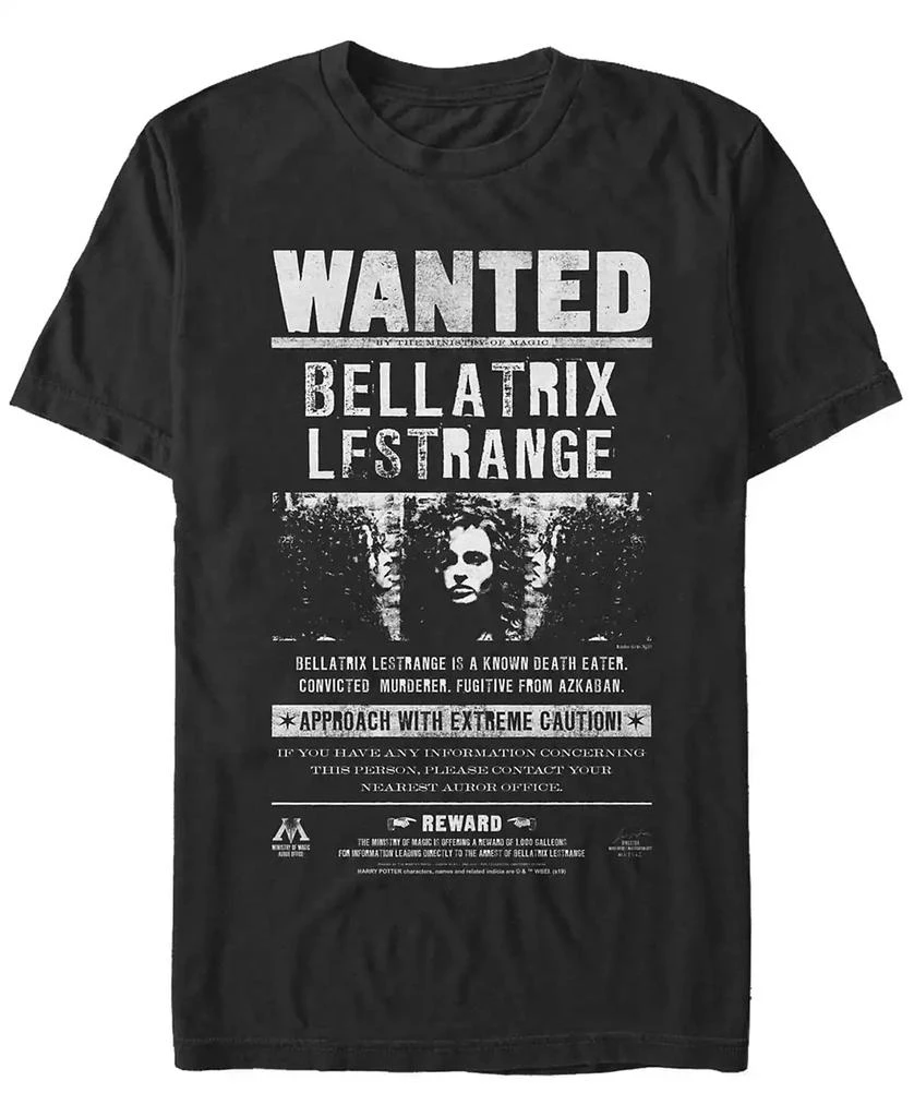 FIFTH SUN Harry Potter Men's Bellatrix Lestrange Wanted Poster Short Sleeve T-Shirt 1