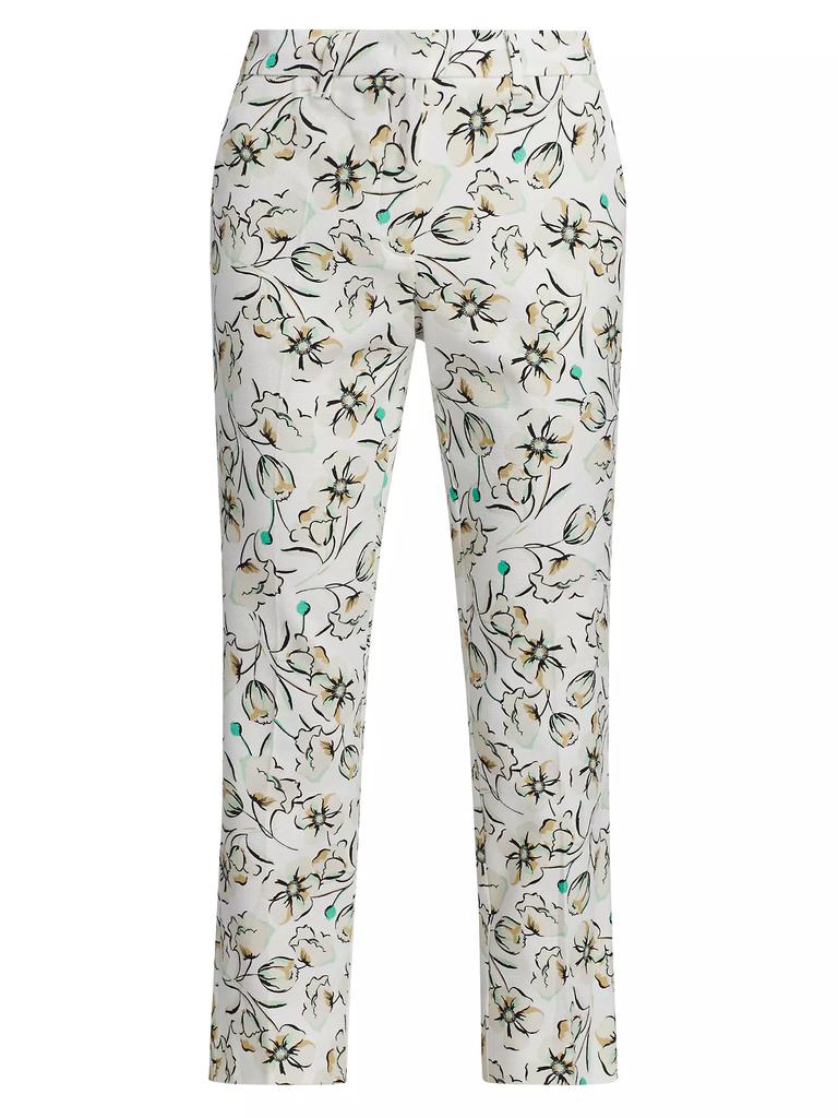 Marella Pineta Cotton Floral Cropped Trousers