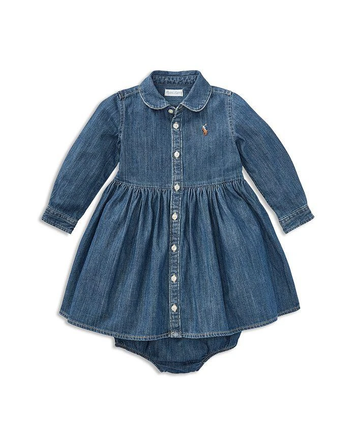 Ralph Lauren Girls
 Long Sleeve Denim Dress 
Bloomers Set - Baby