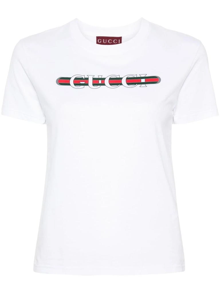 Gucci GUCCI - Logo Cotton T-shirt 1