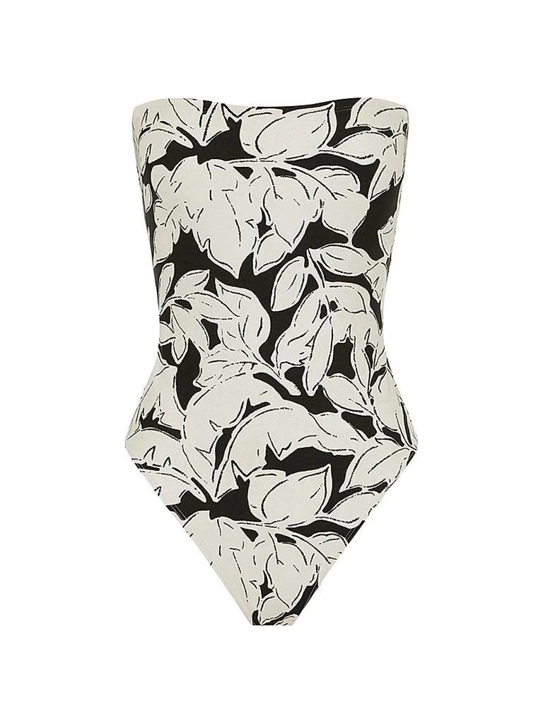 Peony Strapless Floral One-Piece Swimsuit 1