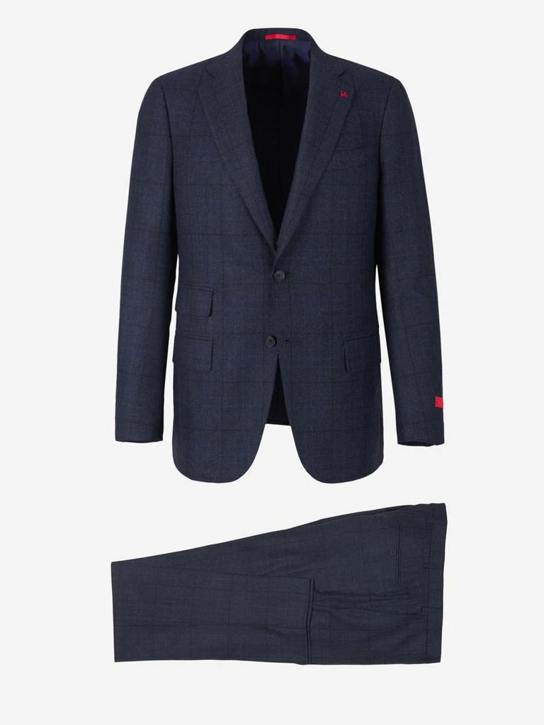 Isaia Isaia Checked Wool And Cashmere Suit 1