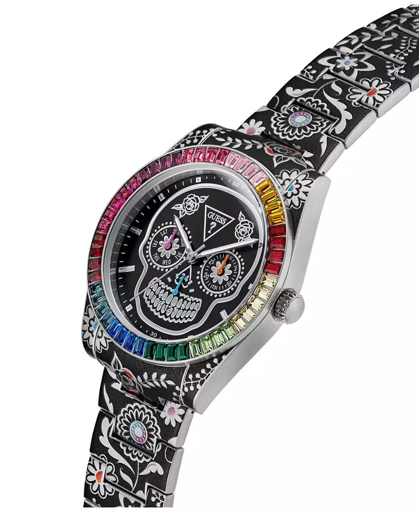 GUESS Men's Silver Tone Multi-function Watch, 42mm 5