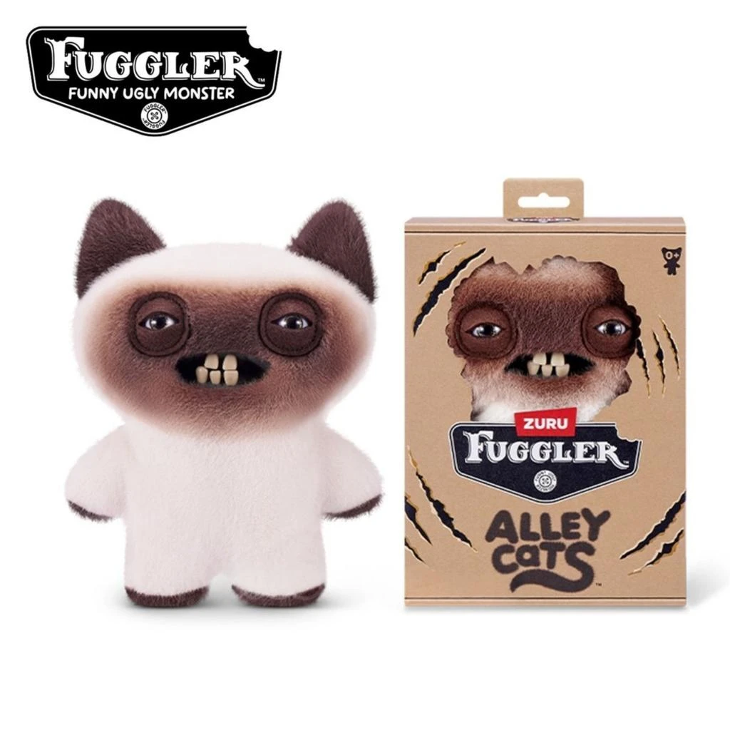 Fuggler Zuru  Alley Cats Yawper Brown 9 Inch Plush Toy