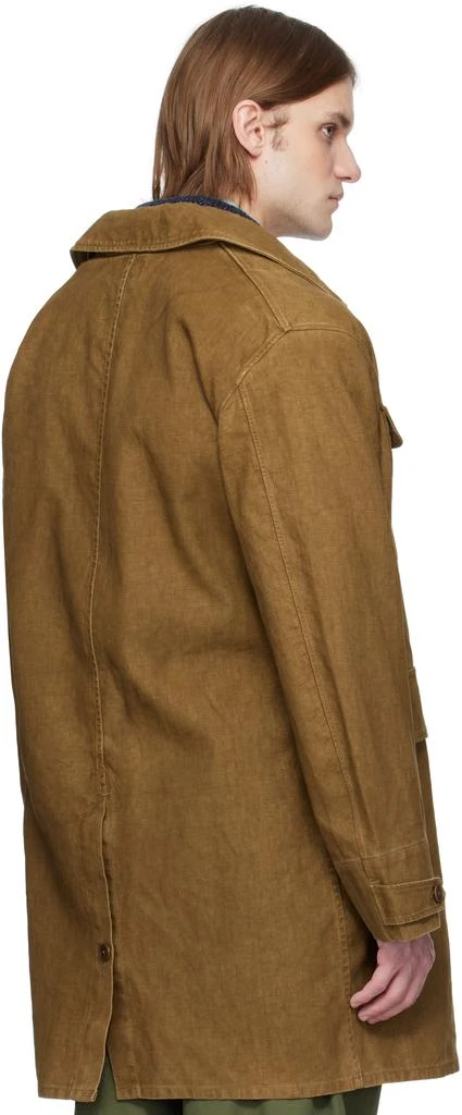 RRL Brown Bonded Linen Walking Coat 3