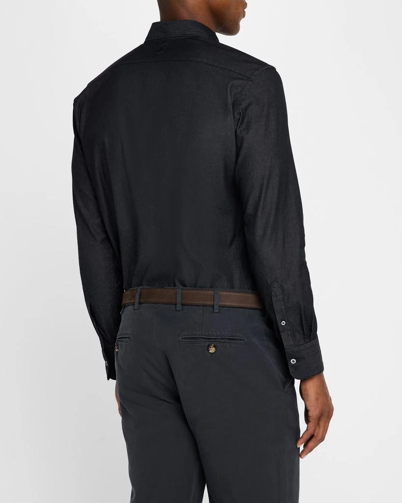 Canali Men's Solid Chambray Sport Shirt 3