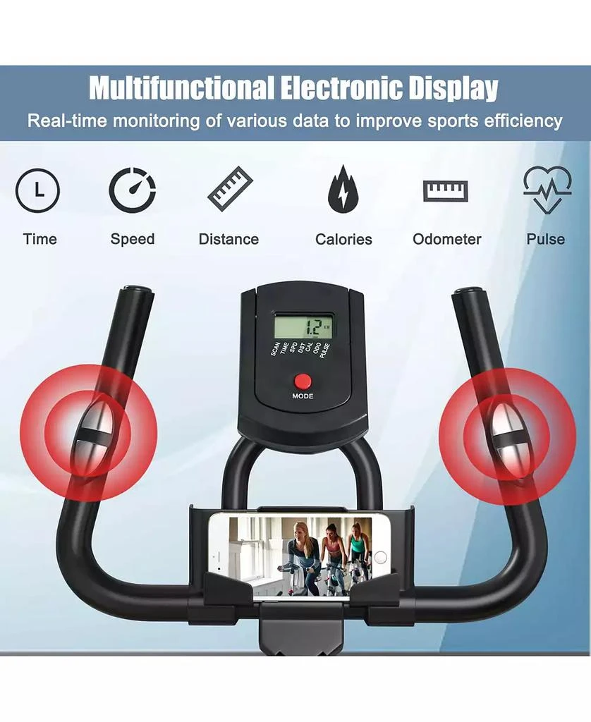 SUGIFT Indoor Silent Belt Drive Adjustable Resistance Cycling Stationary Bike-Blue 6