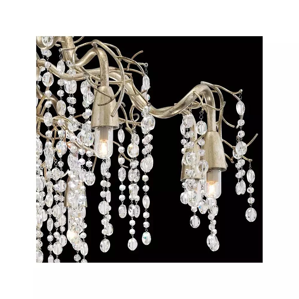 Possini Euro Design Branches Chandelier with Clear Crystal 8-Light Fixture for Dining Room, Kitchen Island or Entryway 8