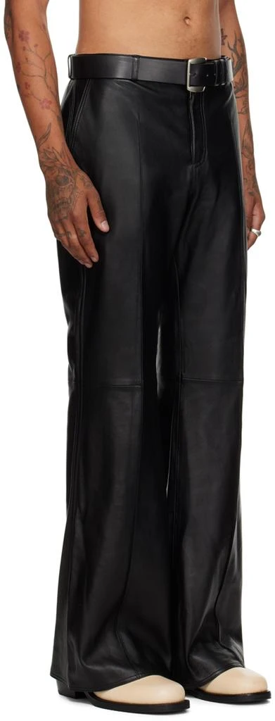 LU'U DAN Black Bells Bell Bottom Leather Pants 2