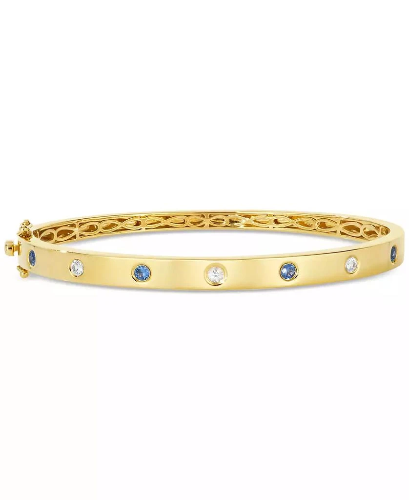 Le Vian Anywear Everywear® Blueberry Sapphire (1/4 ct. t.w.) & White Sapphire (1/4 ct. t.w.) or Pink Sapphire (1/4 ct. t.w.) & White Sapphire (1/4 ct. t.w.) Bangle Bracelet in 14k Yellow Gold (also in rose gold and white gold) 1