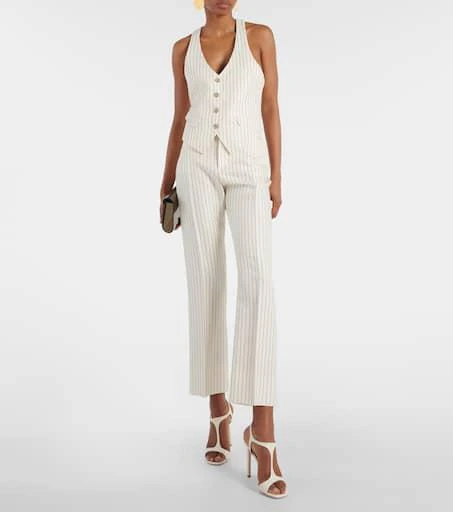 Tom Ford Wallis striped wool and silk-blend straight pants 2