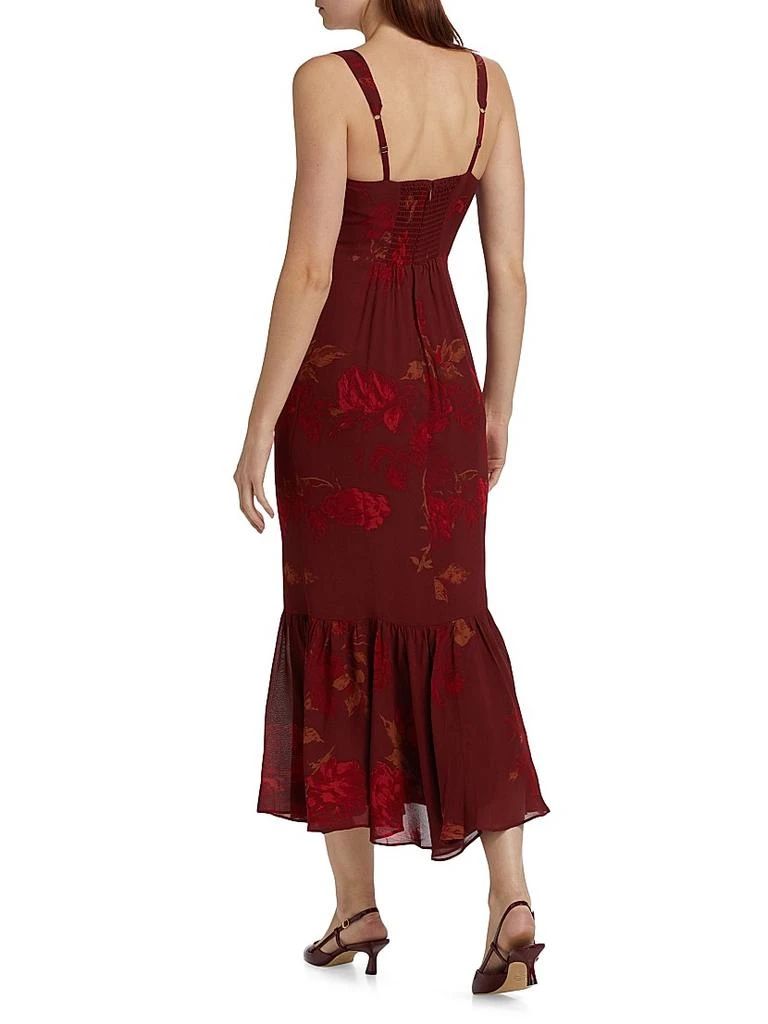 Reformation Irisa Floral Flounce Cocktail Dress 5