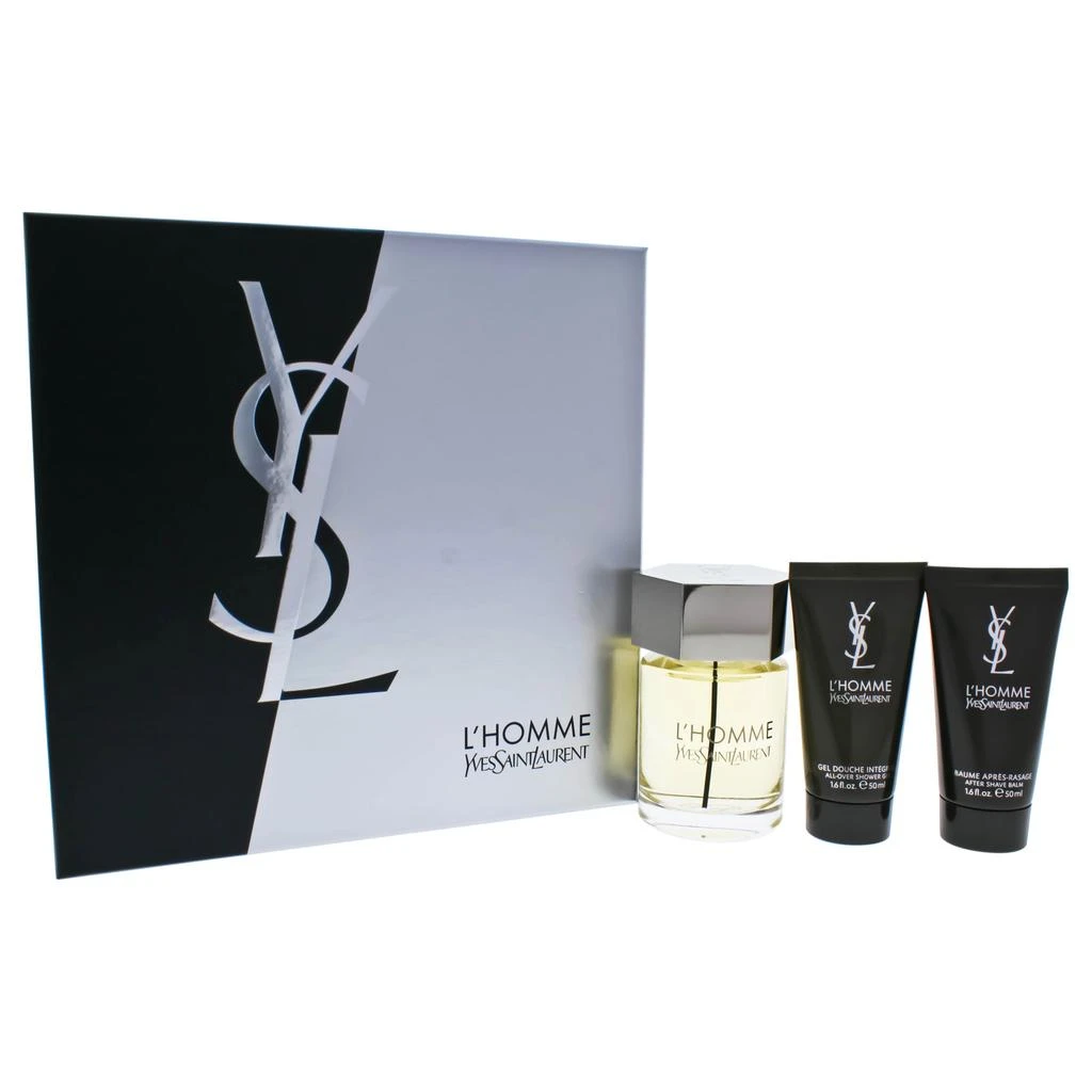 Yves Saint Laurent LHomme by  for Men - 3 Pc Gift Set 3.3oz EDT Spray, 1.6oz After Shave Balm, 1.6oz All Over Shower Gel 1