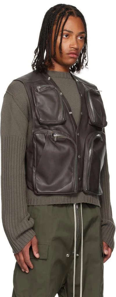 Rick Owens Gray Concordians Leather Cargo Vest 2