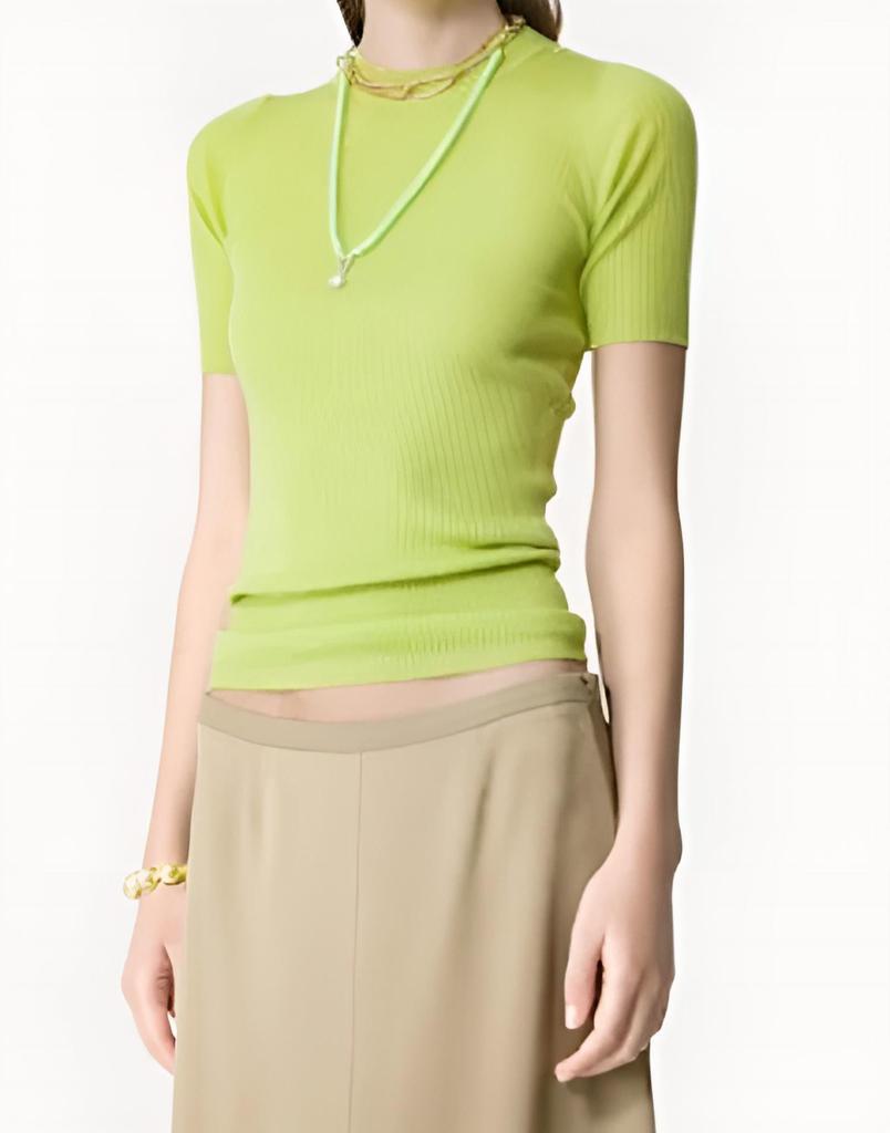 FORTE_FORTE Forte Forte - Superfine Merinos Ribbed Half Sleeve Sweater