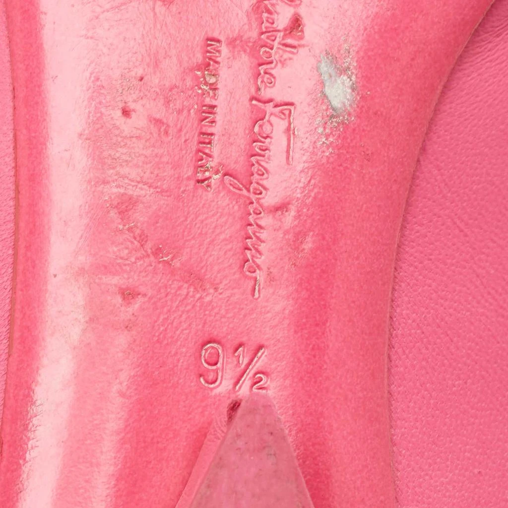 Salvatore Ferragamo Salvatore Ferragamo Pink Leather Viva Bow Ballet Flats Size 40 8