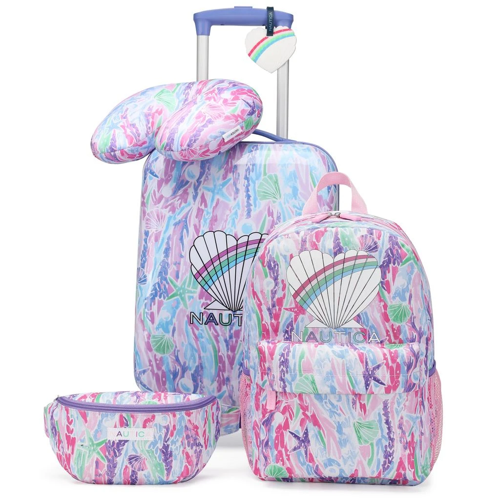 Nautica Kids 18" Airline Approved Carry-on 5-Piece Luggage Set | Shark Attack 8