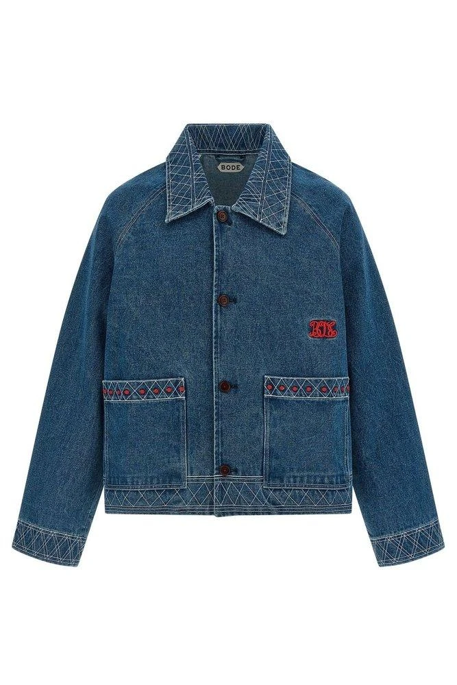 BODE Bode Embroidered Workwear Denim Jacket
