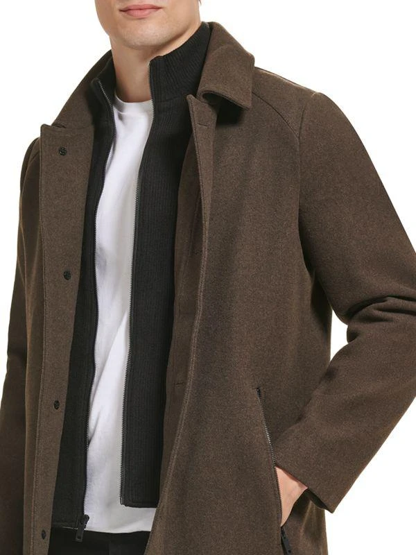 Kenneth Cole Mockneck Sweater Lined Wool Blend Coat 5