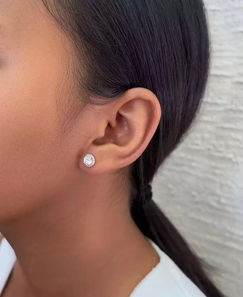 ADORNIA Rose Gold CZ Halo Stud Earrings 5