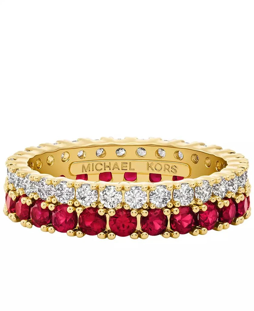 Michael Kors Gold Tone Pavé Tennis Ring 1