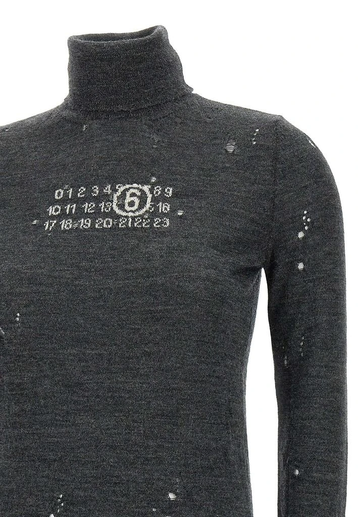 MM6 MM6 Maison Margiela Numbers-Motif Distressed Jumper 4
