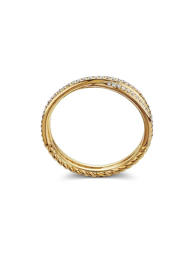 David Yurman DY Crossover Micro Pavé Band Ring in 18K Yellow Gold 5