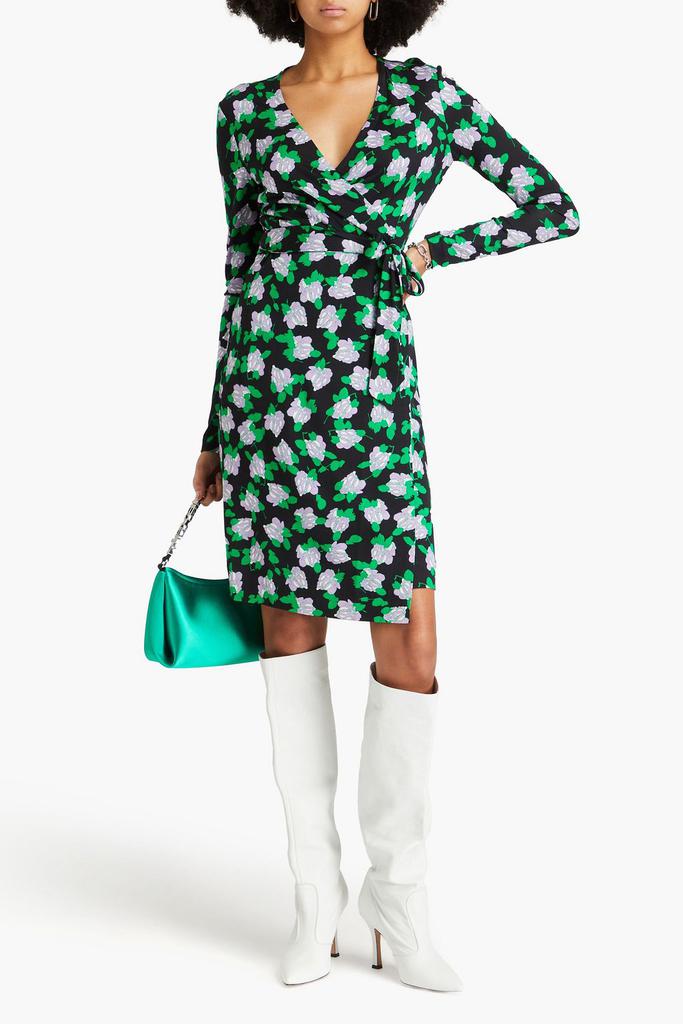 Diane von Furstenberg New Julian floral-print silk-jersey mini wrap dress