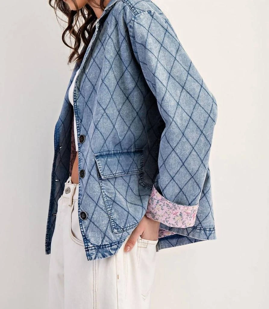 ee:some Ee:Some - Washed Denim Quilted Jacket 3