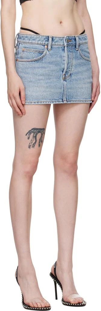 Alexander Wang Blue Diamanté Thong Denim Miniskirt 2