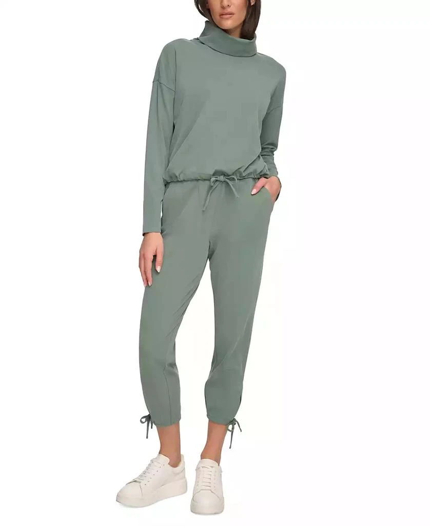 Marc New York by Andrew Marc Women's Sueded Pique Cowl Neck Top with Drawstring Waistband 4