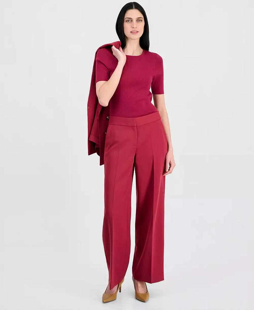 Tahari Women's Clean-Waist Wide-Leg Pants
