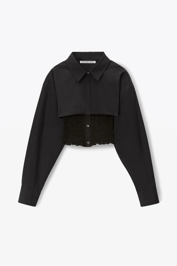 Alexander Wang LAYERED SMOCKED CAMI IN COMPACT COTTON 2