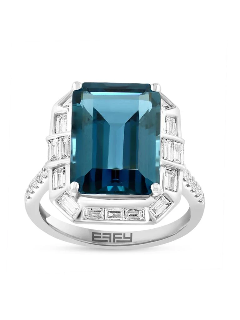 Effy 14K White Gold
9.80 TCW London Blue Topaz
0.68 TCW Diamond Ring