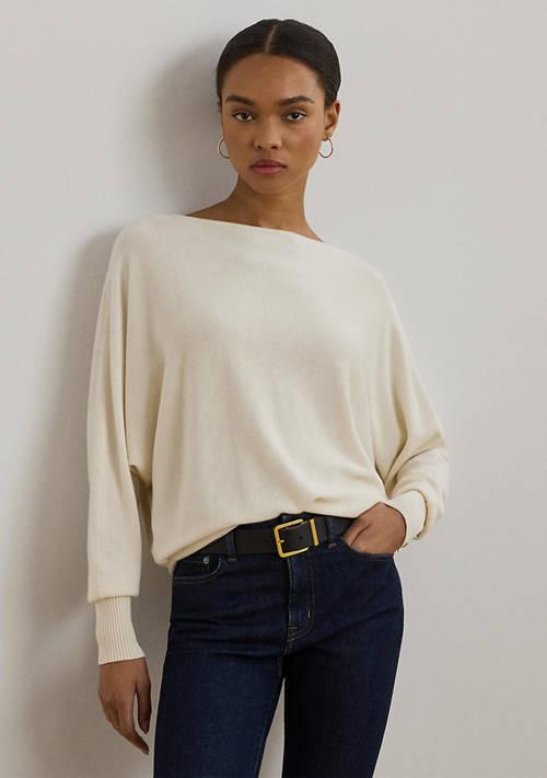 Ralph Lauren Ralph Lauren Petite Cotton Blend Dolman Sleeve Sweater