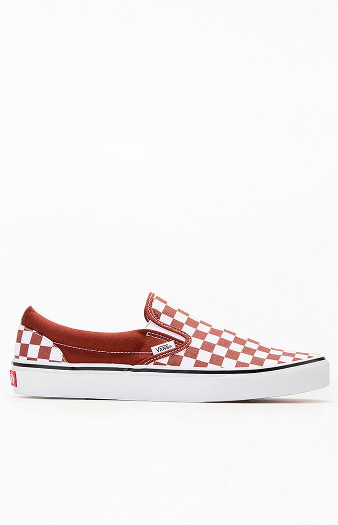 Vans Brown Checkerboard Slip-On Shoes