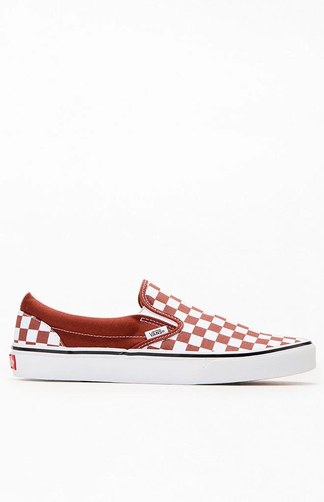 Vans Brown Checkerboard Slip-On Shoes