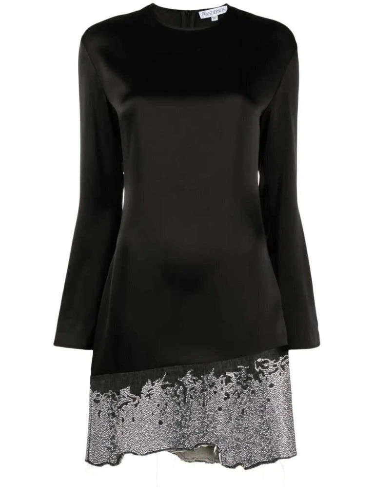 JW Anderson Glitter-Embellished Satin Minidress 1