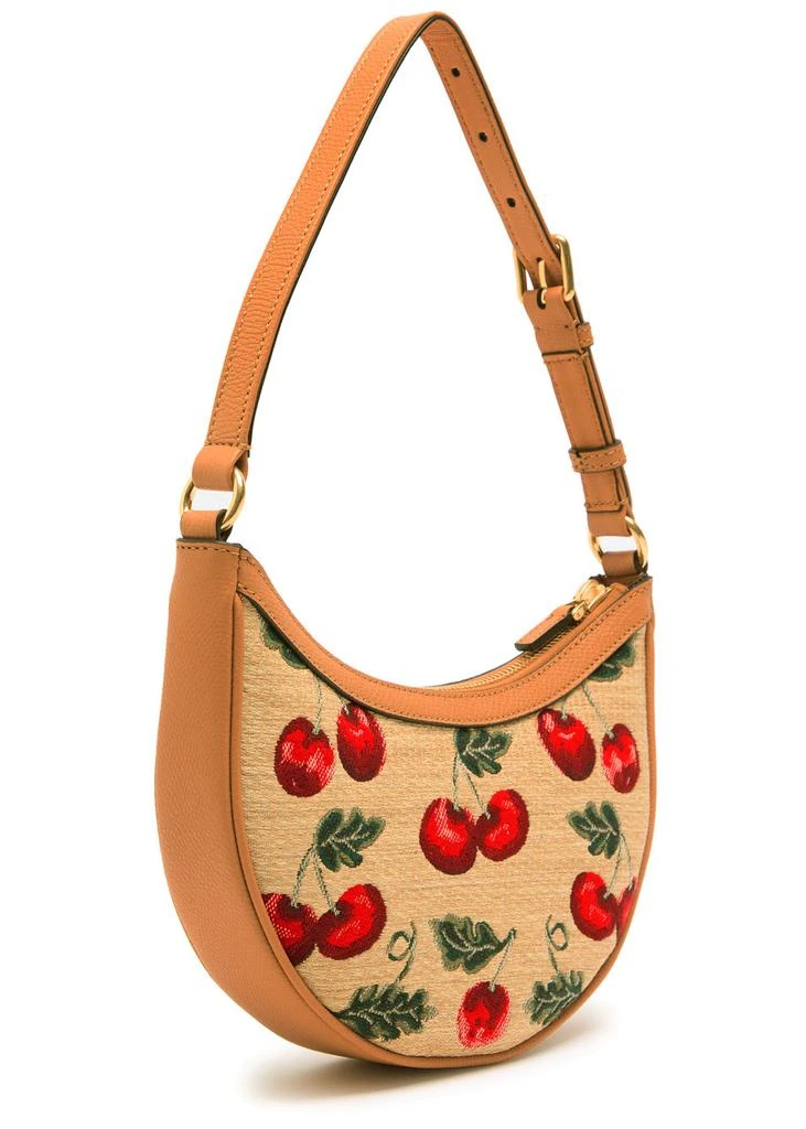 Valentino Hobo mini cherry-jacquard and leather shoulder bag 2