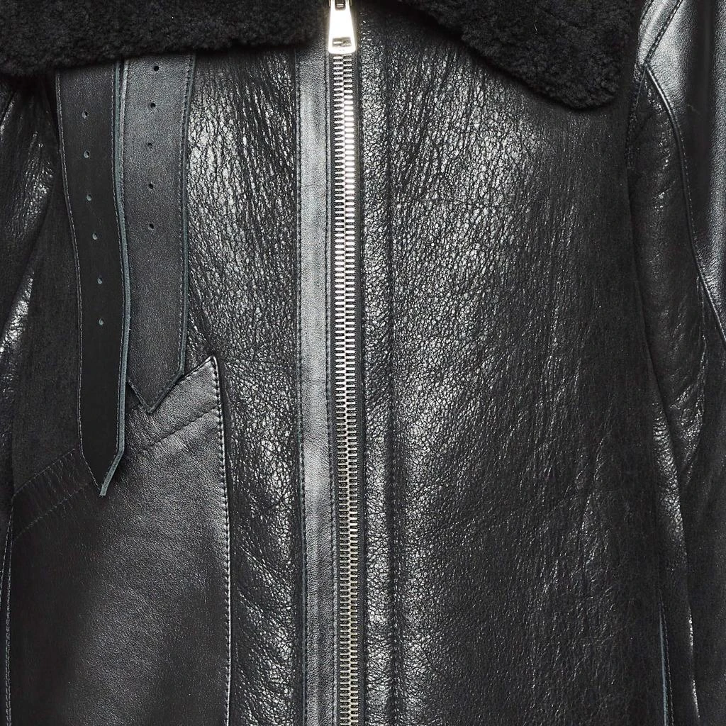 Balenciaga Balenciaga Black Leather and Shearling Oversized Jacket L 3