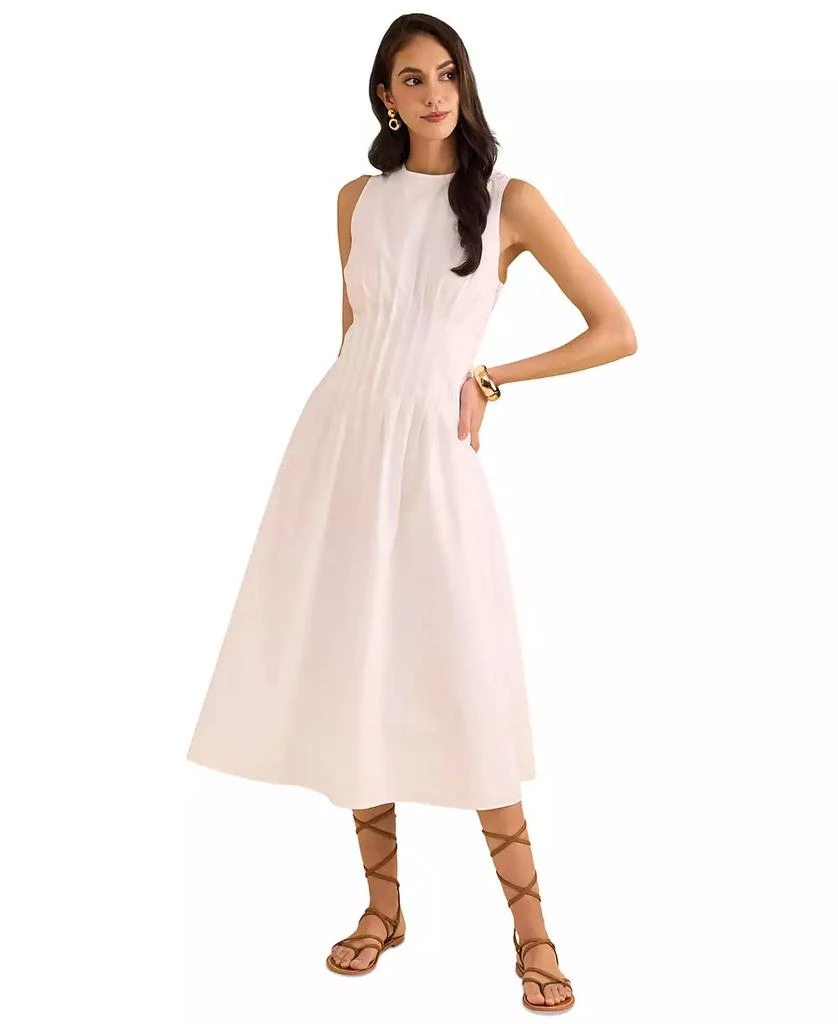 1. State Women's Sleeveless Pintuck Cotton Midi Dress 1