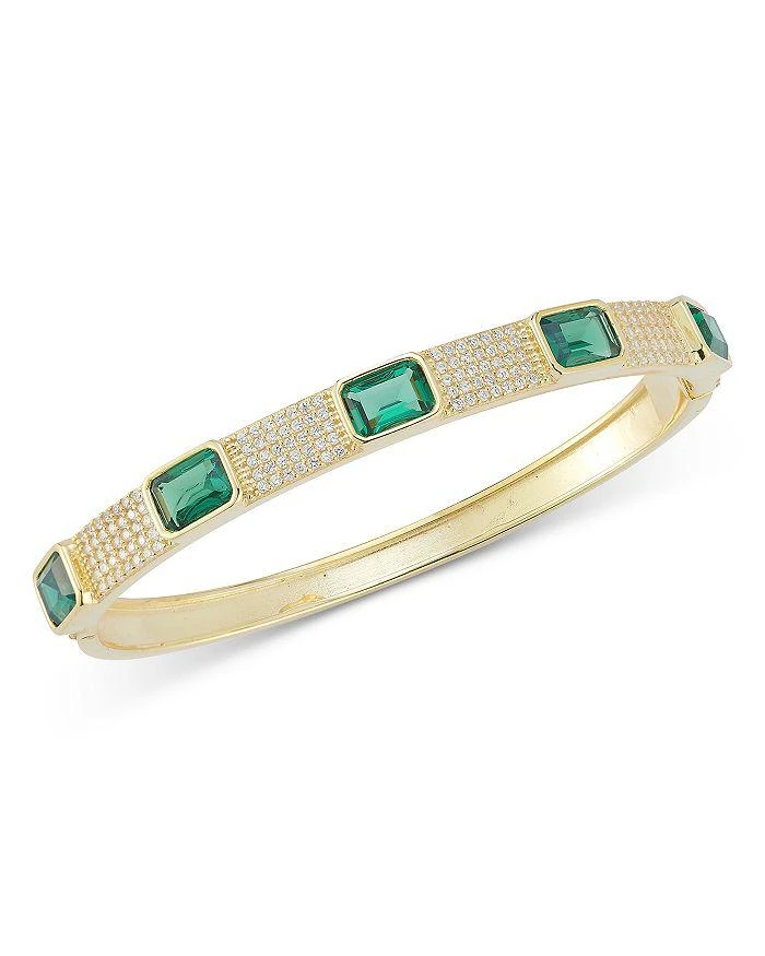AQUA Pavé & Green Cubic Zirconia Bangle Bracelet - Exclusive   1