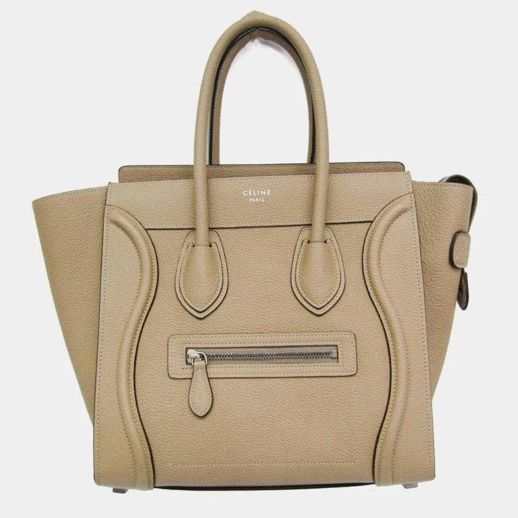 Celine Celine Beige Luggage Micro Shopper Leather Handbag 1