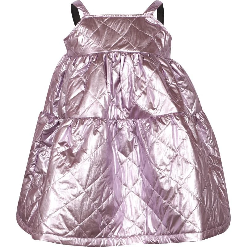 Little Man Happy Metallic quilted sleeveless dress in lavender 2