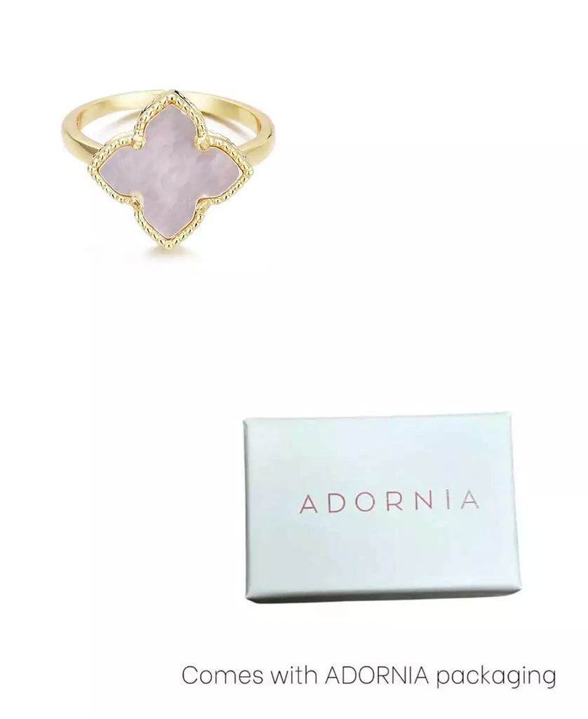 ADORNIA Gold Plated White Mother of Pearl Flower Ring 4