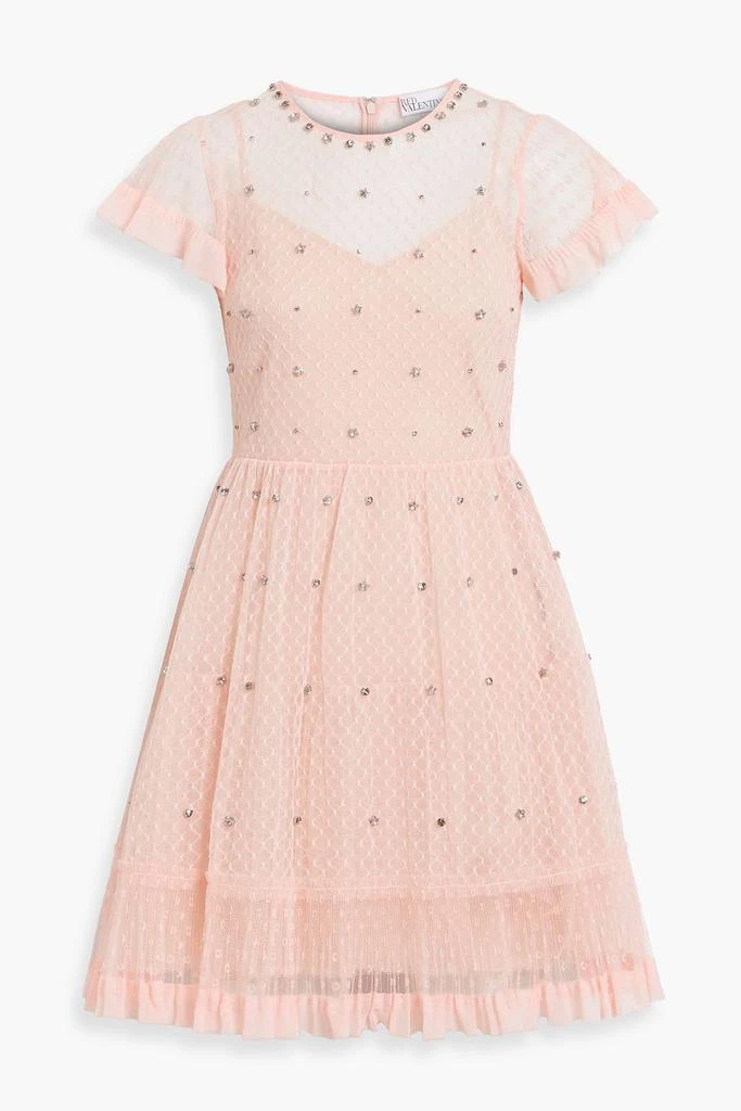 RED Valentino Crystal-embellished point d'esprit mini dress 1