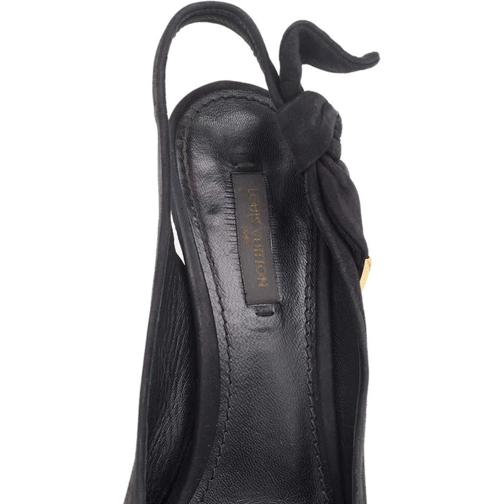 Louis Vuitton Louis Vuitton Black Suede Platform Slingback Sandals Size 37 7