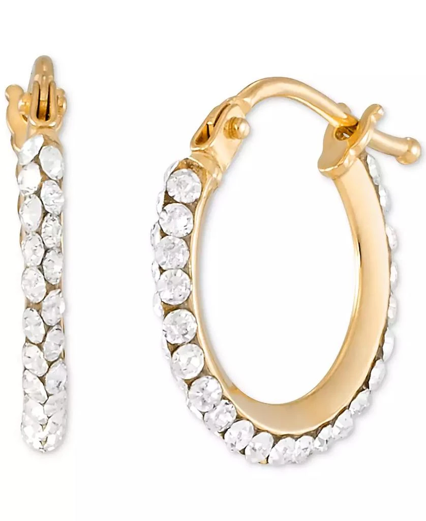 Macy's Crystal Hoop Earrings in 10k Yellow Gold 3